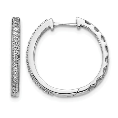 14K Weißgold Creolen mit echten Diamanten, 2 mm, mit Klappscharnier