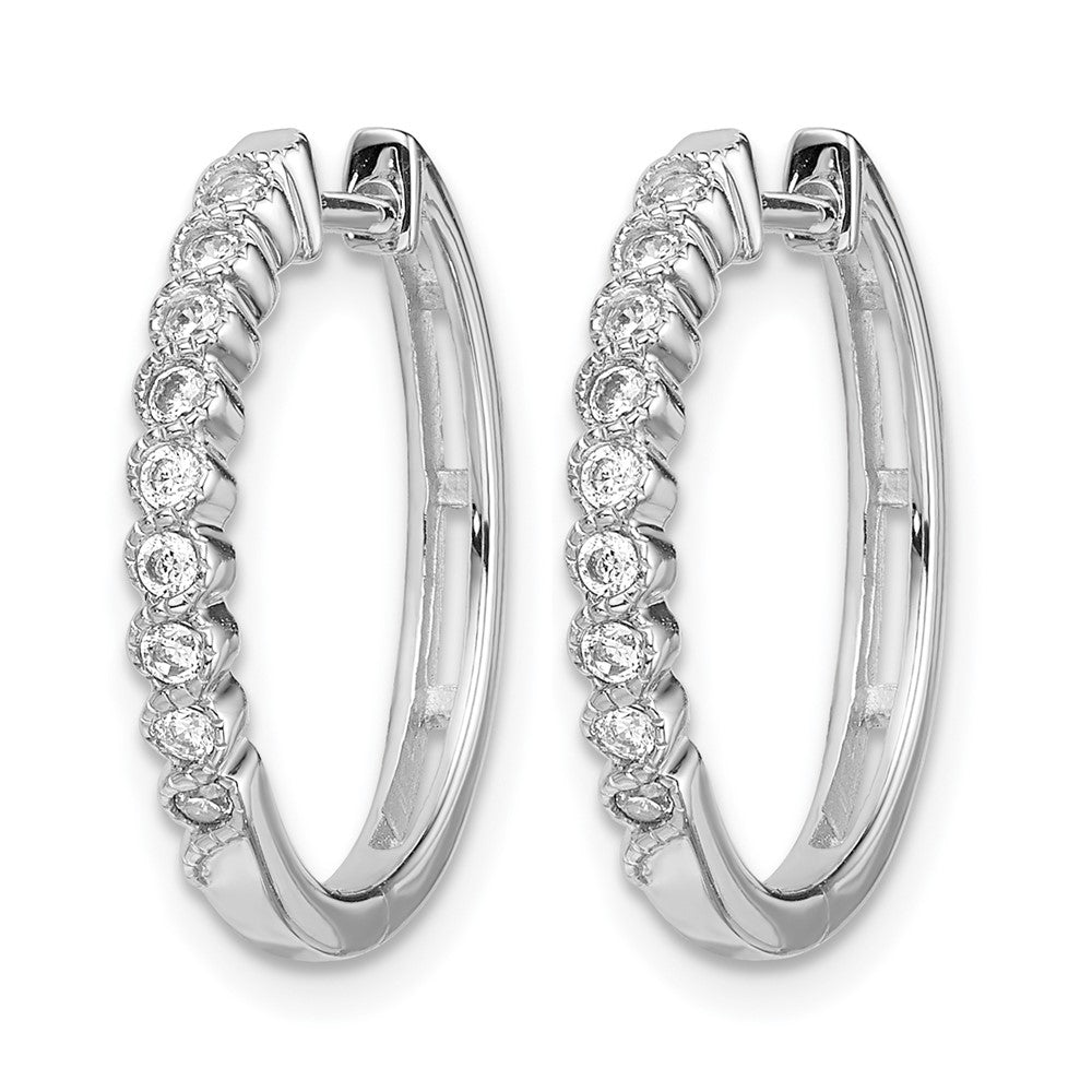 14K Weißgold Creolen mit Scharnier, 0,25 ct. laborgezüchtete Diamanten, VS/SI+ G+