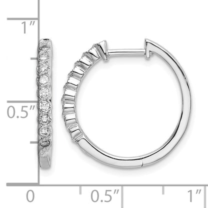 14K Weißgold Diamant-Creolen mit Klappscharnier, poliert, 0,x ct. Wait, no carat weight was specified in the input. 14K Weißgold Creolen mit echten Diamanten und Klappscharnier, poliert