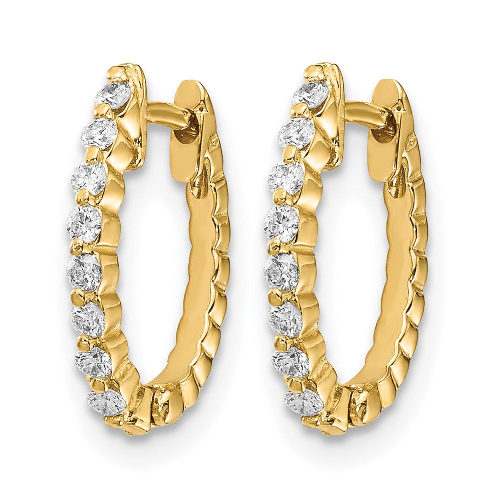 14K Gelbgold Creolen mit echten Diamanten