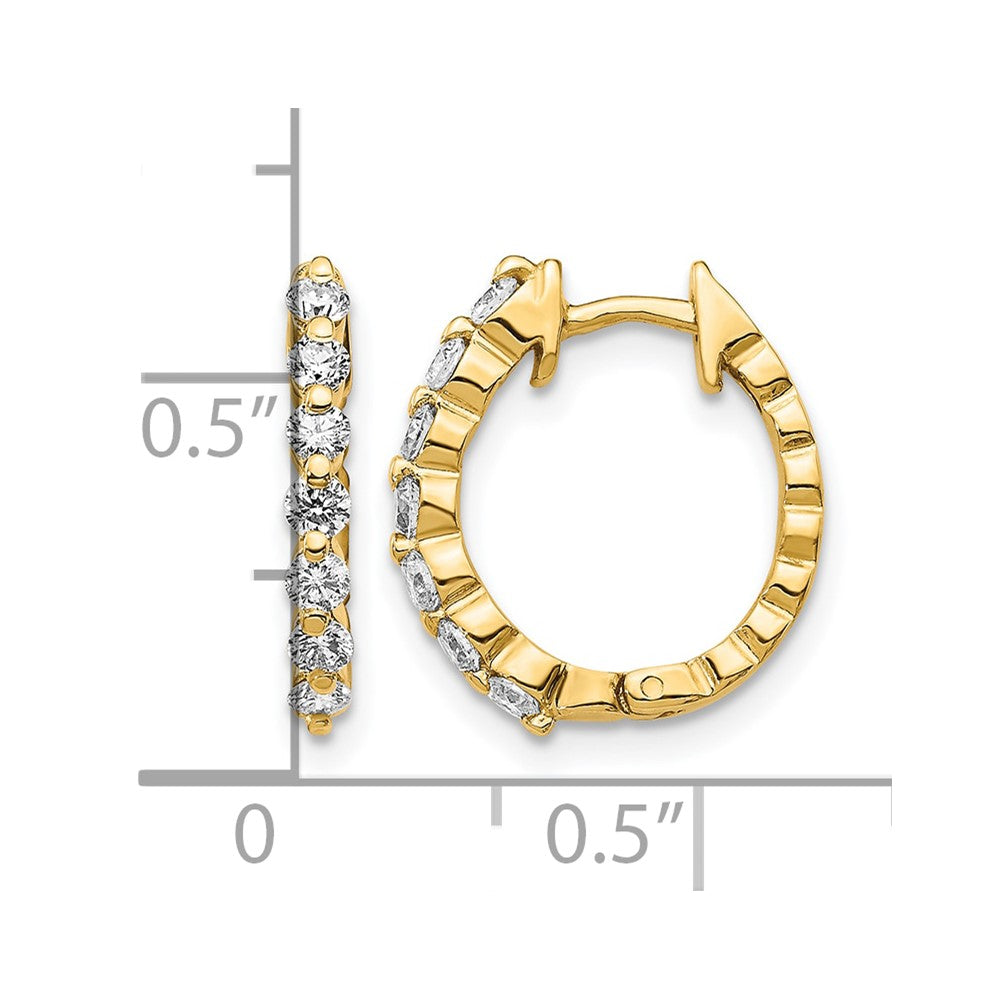 14K Gold Creolen mit echten Diamanten