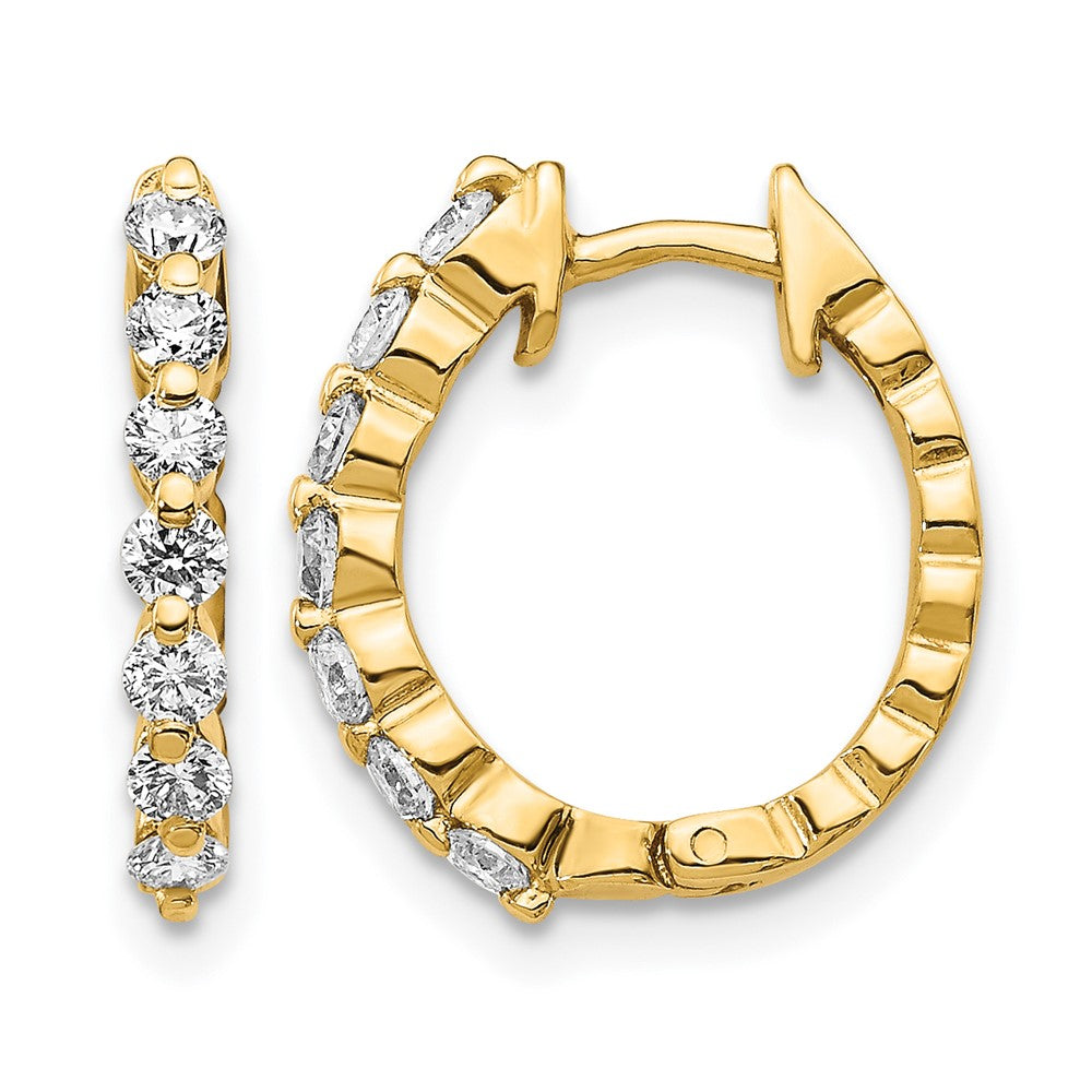 14K Gold Creolen mit echten Diamanten
