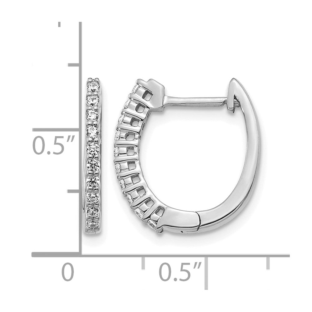 14K Weißgold Creolen mit Scharnier, 0,25 ct. Laborgezüchteten Diamanten, VS/SI+ G+