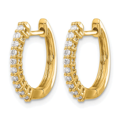 14K Gold Creolen mit Klappscharnier und echten Diamanten