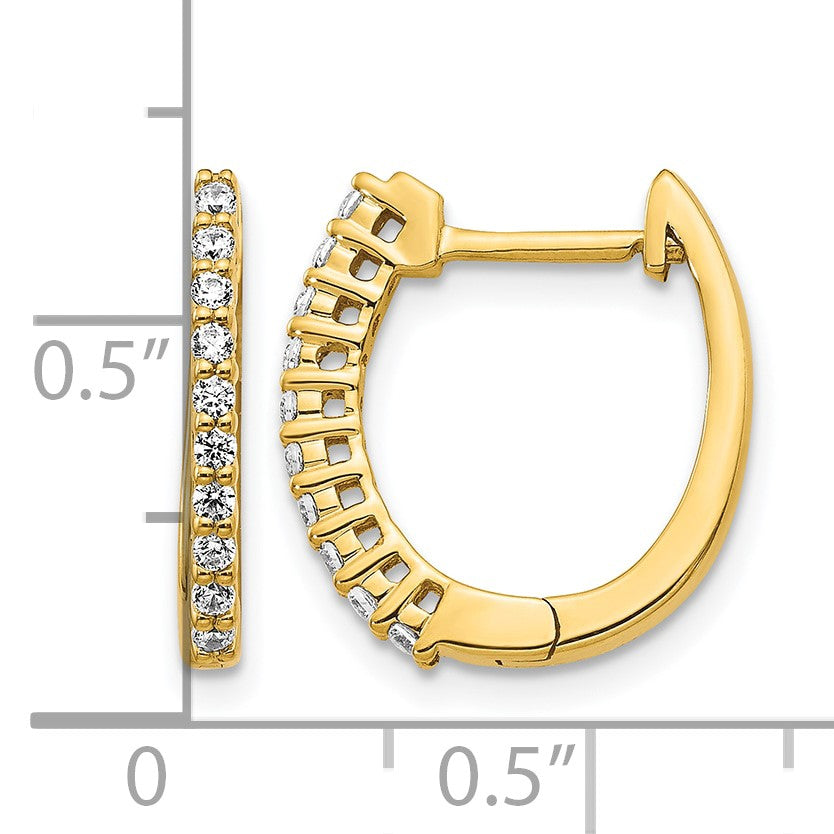 14K Gold Creolen mit Klappscharnier und echten Diamanten