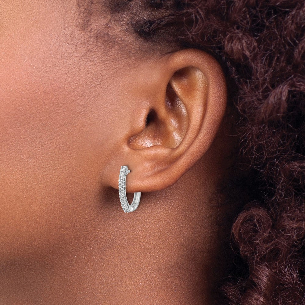 14K Weißgold Creolen mit Scharnier, 0,33 ct. im Labor gezüchtete Diamanten VS/SI+ G+