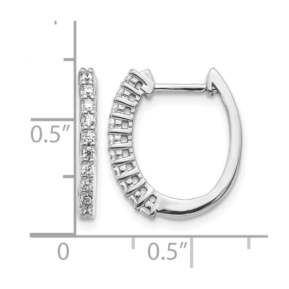 14K Weißgold Creolen mit Scharnier, 0,33 ct. im Labor gezüchtete Diamanten VS/SI+ G+