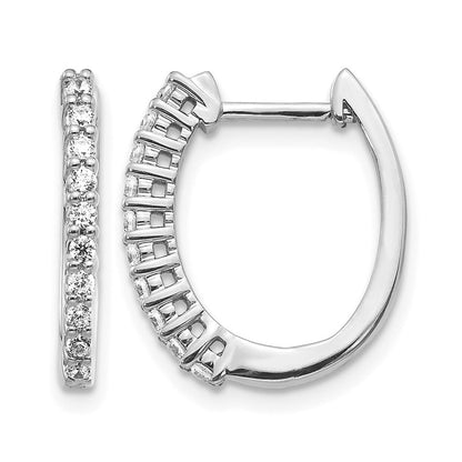14K Weißgold Creolen mit echten Diamanten und Klappscharnier