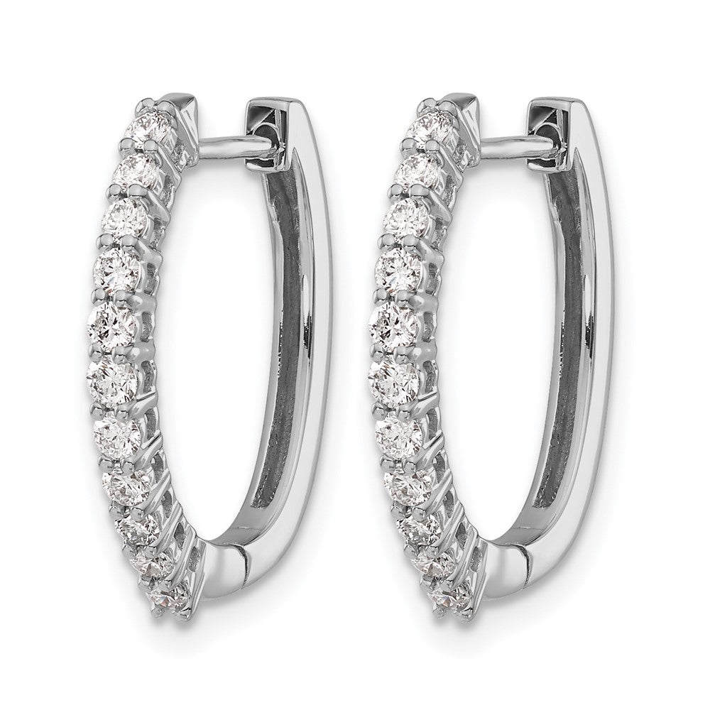 14K Weißgold Creolen mit Scharnier, 0,5 ct. Laborgezüchtete Diamanten, VS/SI+ G+