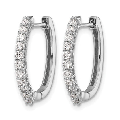 14K Weißgold Creolen mit Scharnier, 0,5 ct. Laborgezüchtete Diamanten, VS/SI+ G+