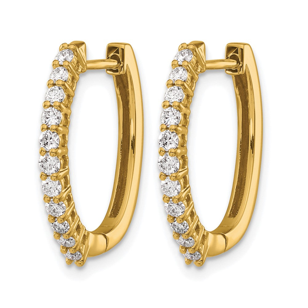 14K Gelbgold Klapp-Creolen mit laborgezüchtetem Diamant, 0,5 ct., VS/SI+ G+