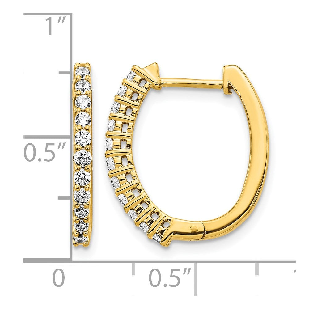 14K Gelbgold Klapp-Creolen mit laborgezüchtetem Diamant, 0,5 ct., VS/SI+ G+