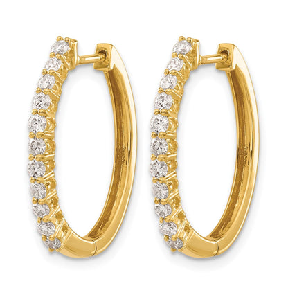 14K Gelbgold Creolen mit echten Diamanten und Klappscharnier