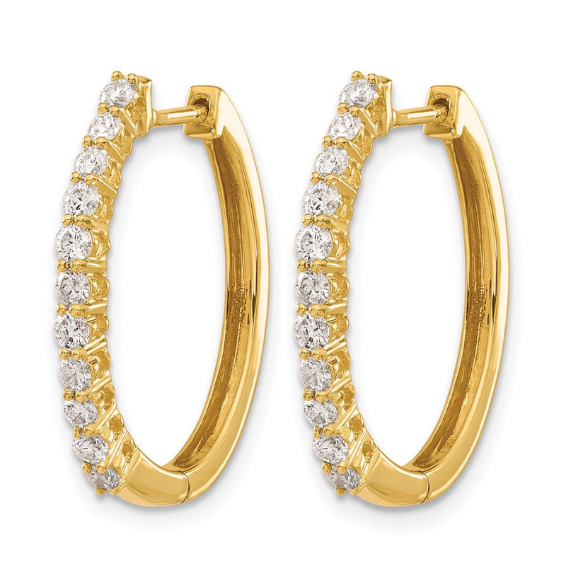 14K Gelbgold Creolen mit echten Diamanten und Klappscharnier
