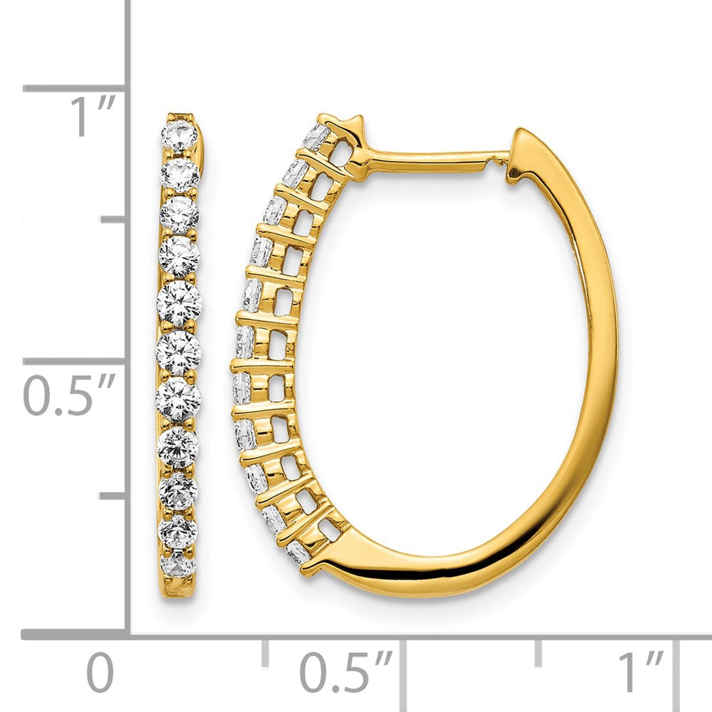 14K Gelbgold Creolen mit echten Diamanten und Klappscharnier