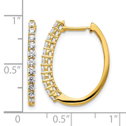14K Gelbgold Creolen mit echten Diamanten und Klappscharnier