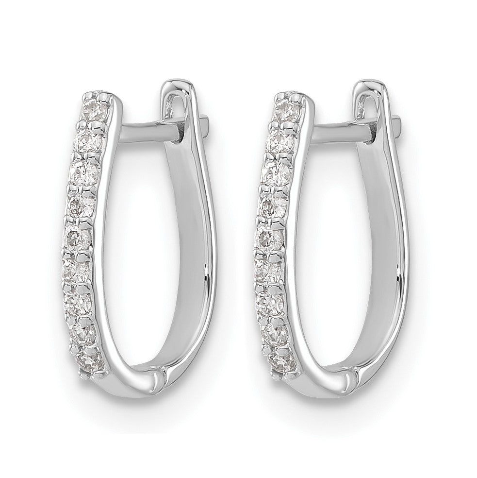 14K Weißgold Creolen mit Klappscharnier, 0,10 ct. im Labor gezüchteten Diamanten, VS/SI+ G+, komplett besetzt