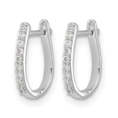 14K Weißgold Creolen mit Klappscharnier, 0,10 ct. im Labor gezüchteten Diamanten, VS/SI+ G+, komplett besetzt