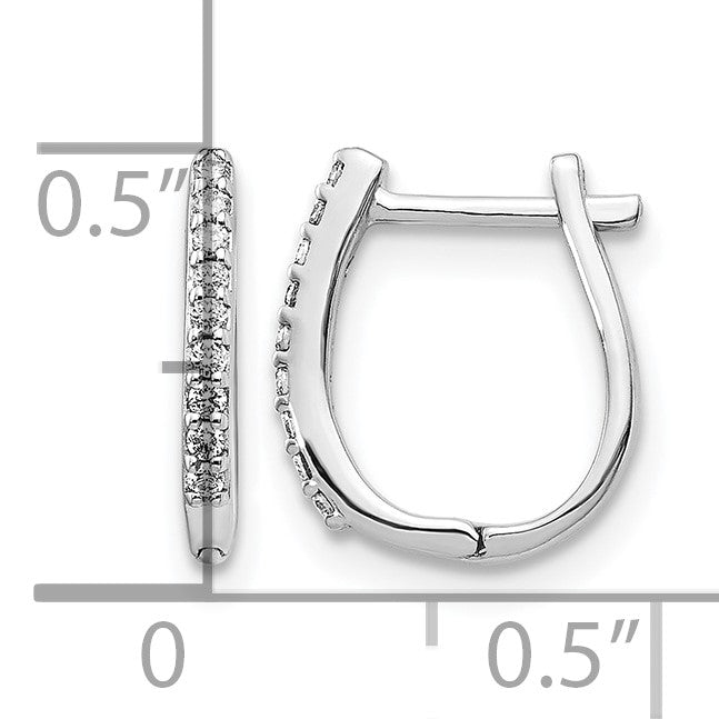 14K Weißgold Creolen mit Klappscharnier, 0,10 ct. im Labor gezüchteten Diamanten, VS/SI+ G+, komplett besetzt