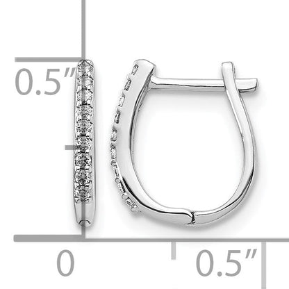 14K Weißgold Creolen mit Klappscharnier, 0,10 ct. im Labor gezüchteten Diamanten, VS/SI+ G+, komplett besetzt