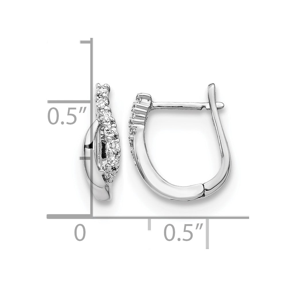 14K Weißgold Echte-Diamant-Klappcreolen