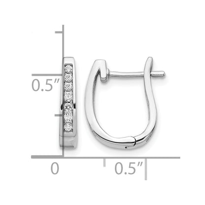 14K Weißgold Creolen mit echten Diamanten, 3 mm, mit Klappscharnier