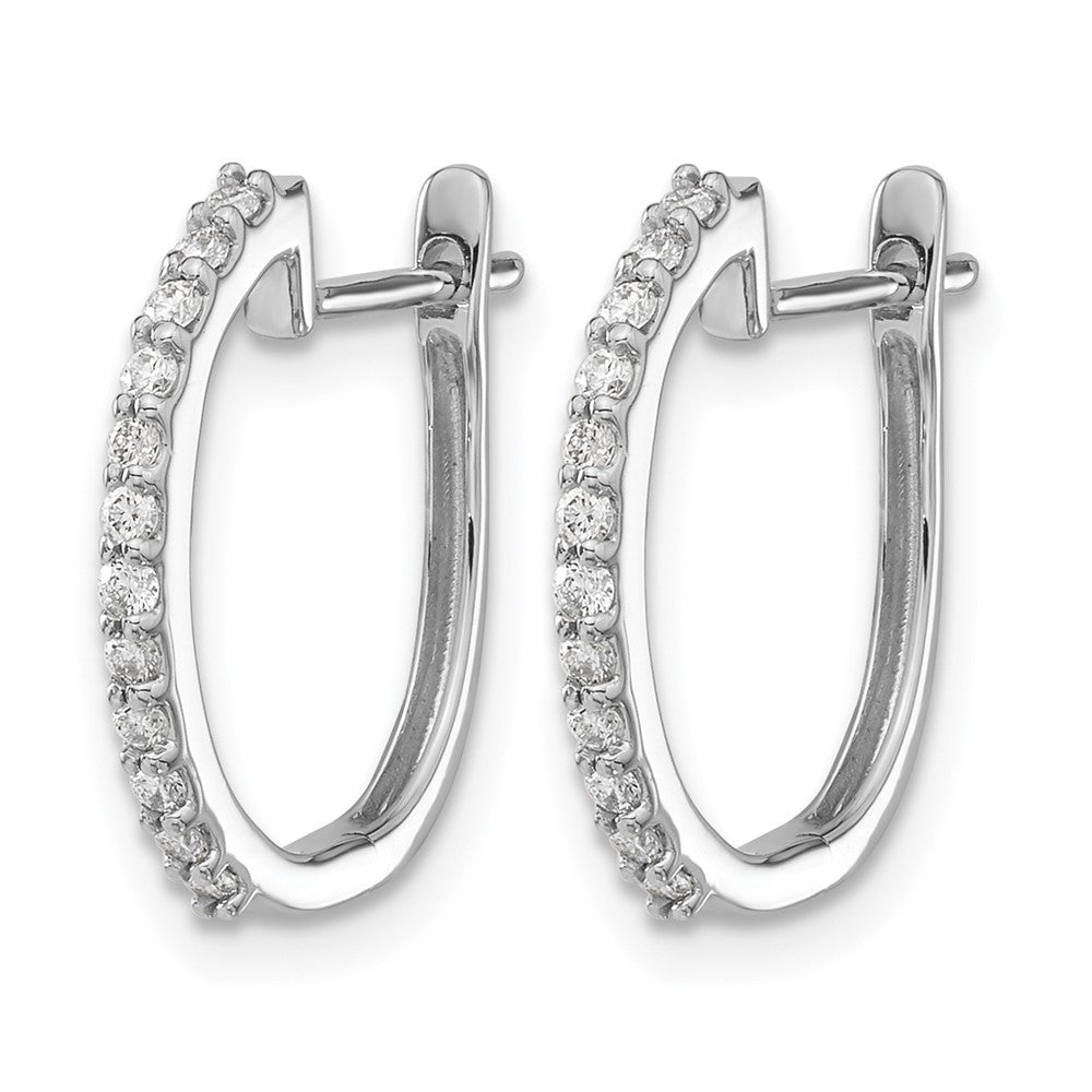14K Weißgold Klapp-Creolen mit Labor-Diamant, 0,2 ct., VS/SI+ G+