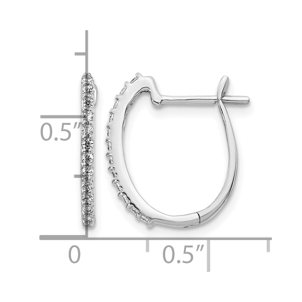 14K Weißgold Klapp-Creolen mit Labor-Diamant, 0,2 ct., VS/SI+ G+