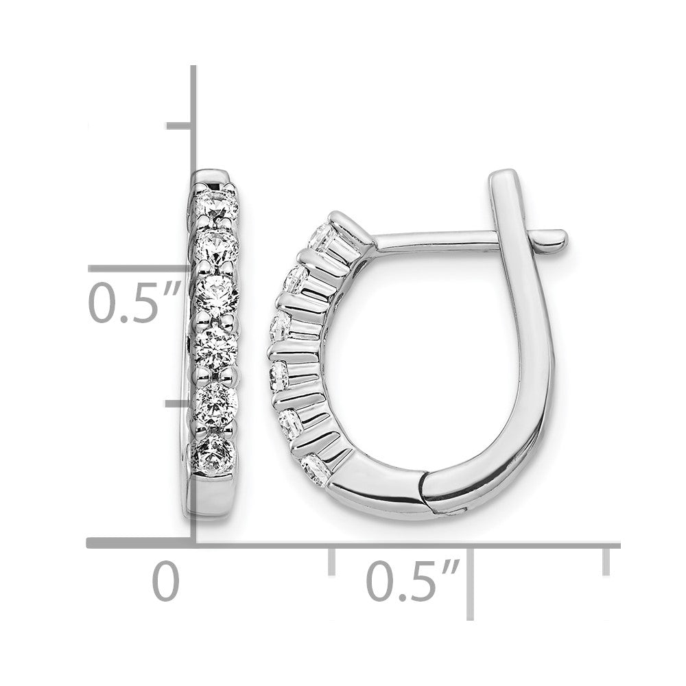Ohrringe Creolen mit Scharnier aus 14K Weißgold mit 0,5 ct. laborgezüchteten Diamanten, VS/SI+ G+