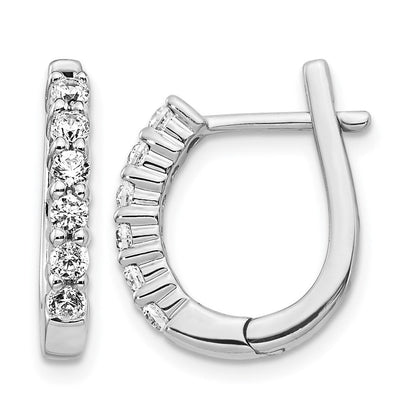 Ohrringe Creolen mit Scharnier aus 14K Weißgold mit 0,5 ct. laborgezüchteten Diamanten, VS/SI+ G+