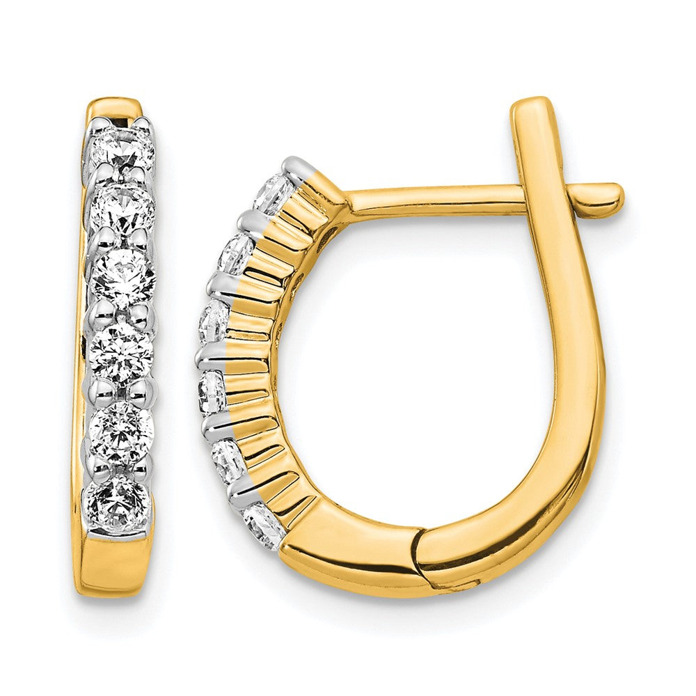 14K Gelbgold 0,5 ct. Laborgezüchtete Diamant-Creolen mit Klappscharnier, komplett besetzt, VS/SI+ G+