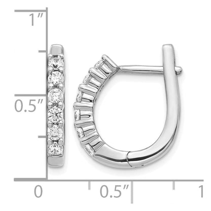 14K Weißgold Creolen mit Klappscharnier, 0,75 ct. laborgezüchteten Diamanten, VS/SI+ G+
