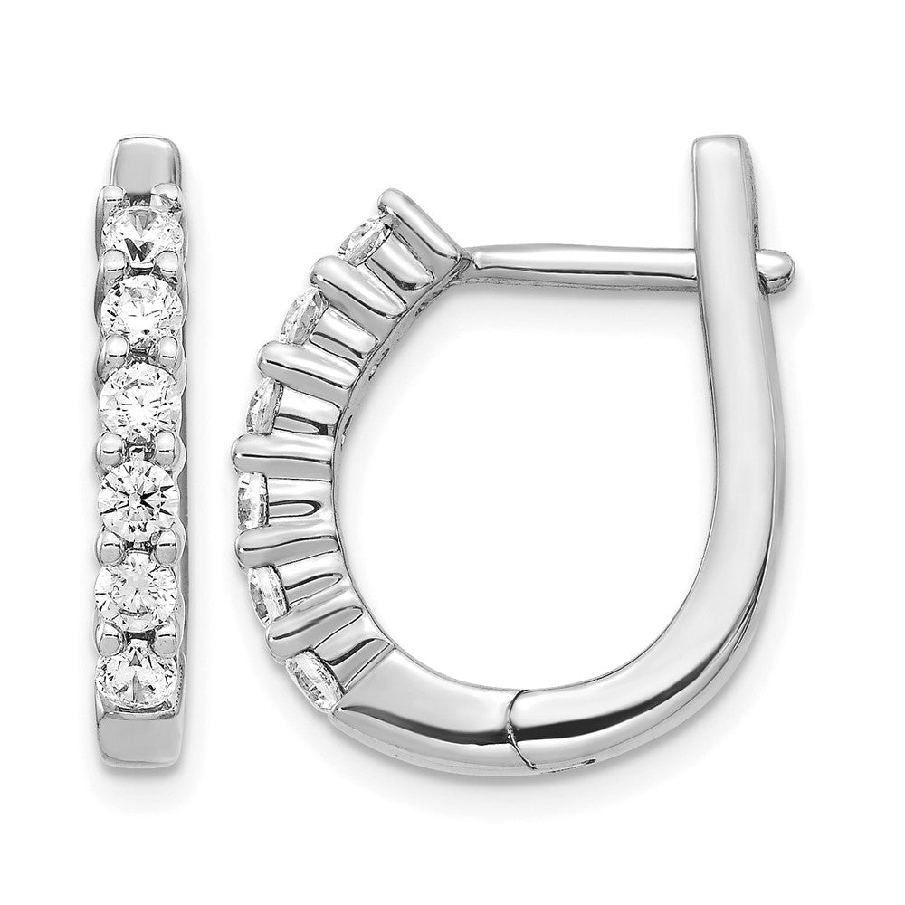 14K Weißgold Creolen mit Klappscharnier, 0,75 ct. laborgezüchteten Diamanten, VS/SI+ G+