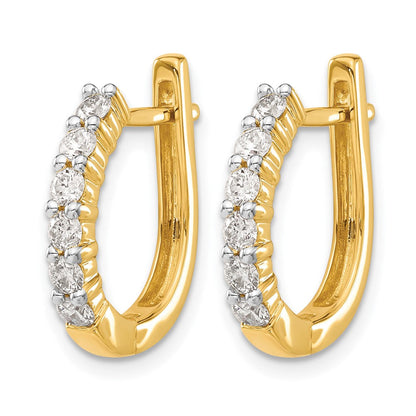 14K Gelbgold Creolen mit Scharnier, 0,75 ct. laborgezüchtete Diamanten, VS/SI+ G+