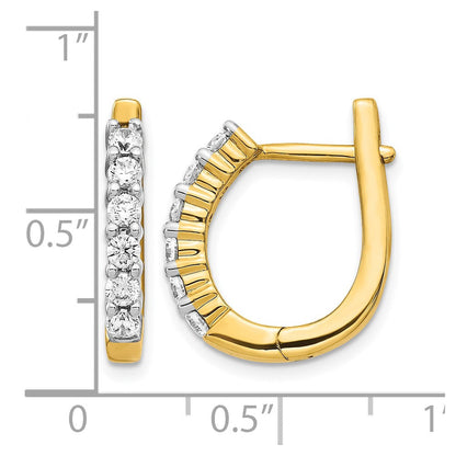 14K Gelbgold Creolen mit Scharnier, 0,75 ct. laborgezüchtete Diamanten, VS/SI+ G+