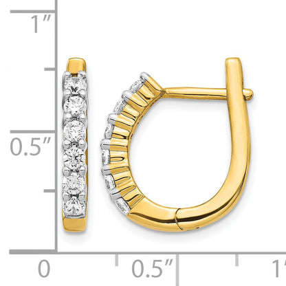 14K Gelbgold Creolen mit echten Diamanten und Klappscharnier