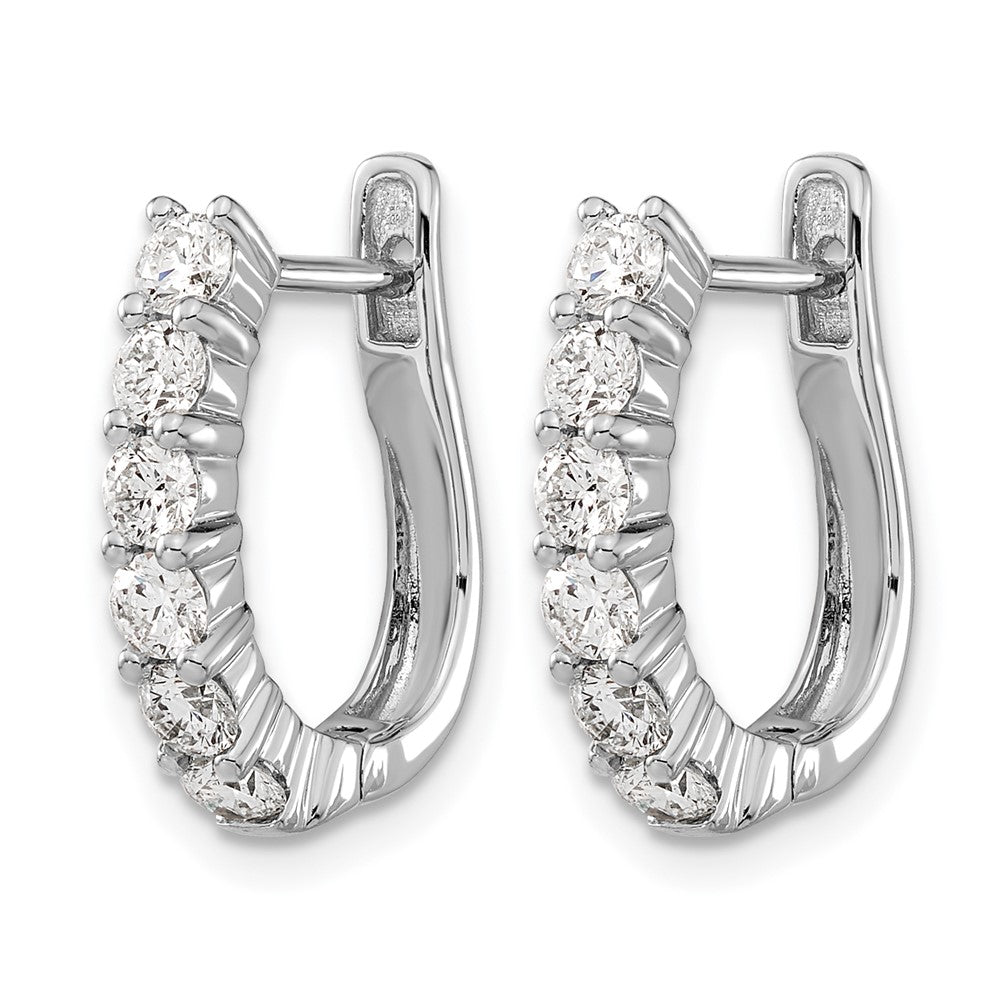 14K Weißgold Creolen mit Klappscharnier und 10 ct. Laborgezüchteten Diamanten, VS/SI+, G+