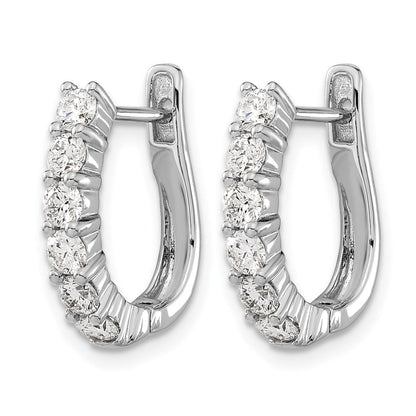 14K Weißgold Creolen mit Klappscharnier und echten Diamanten