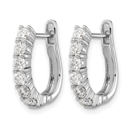 14K Weißgold Creolen mit Klappscharnier und echten Diamanten
