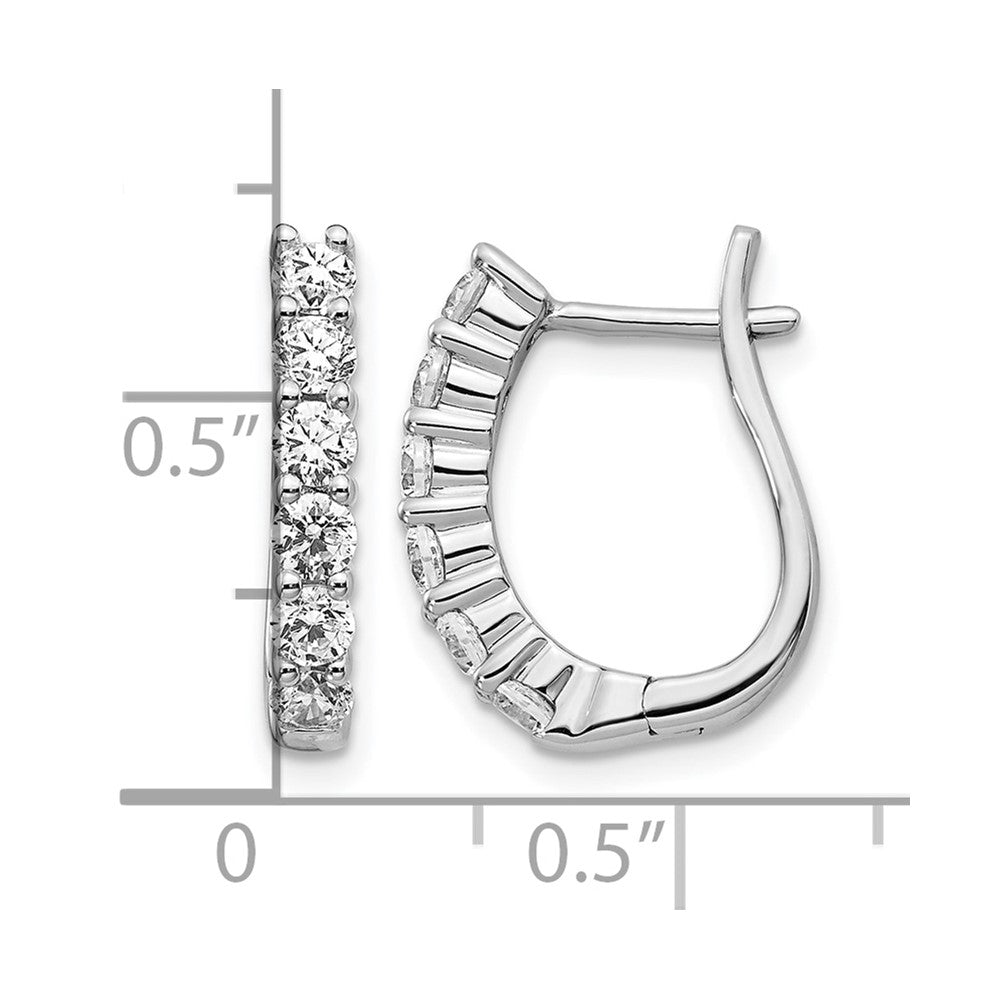 14K Weißgold Creolen mit Klappscharnier und 10 ct. Laborgezüchteten Diamanten, VS/SI+, G+