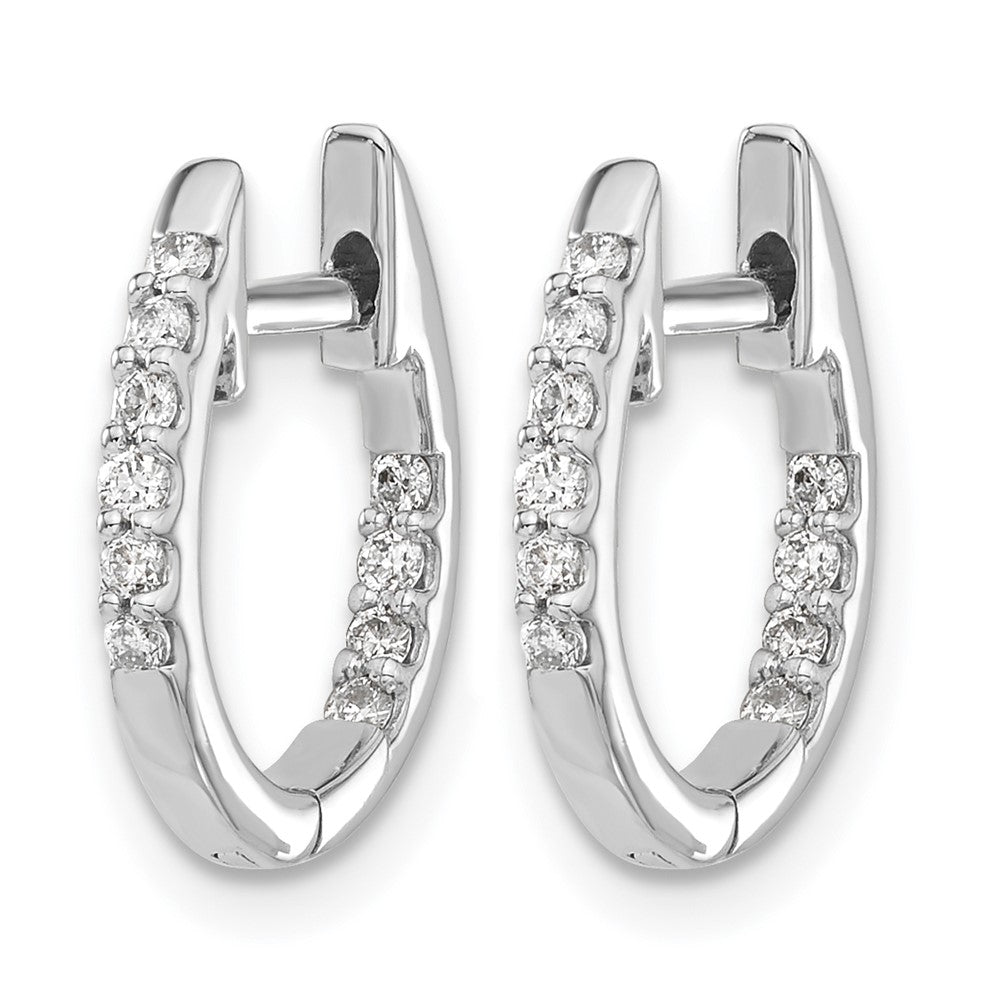 10K Weißgold In/out Diamant Klappbar Creolen