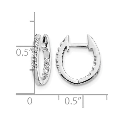 10K Weißgold In/out Diamant Klappbar Creolen