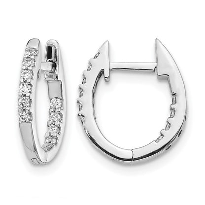 10K Weißgold In/out Diamant Klappbar Creolen