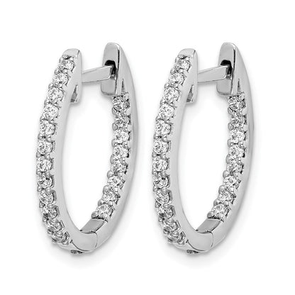 10K Weißgold In/out Diamant Klappbar Creolen