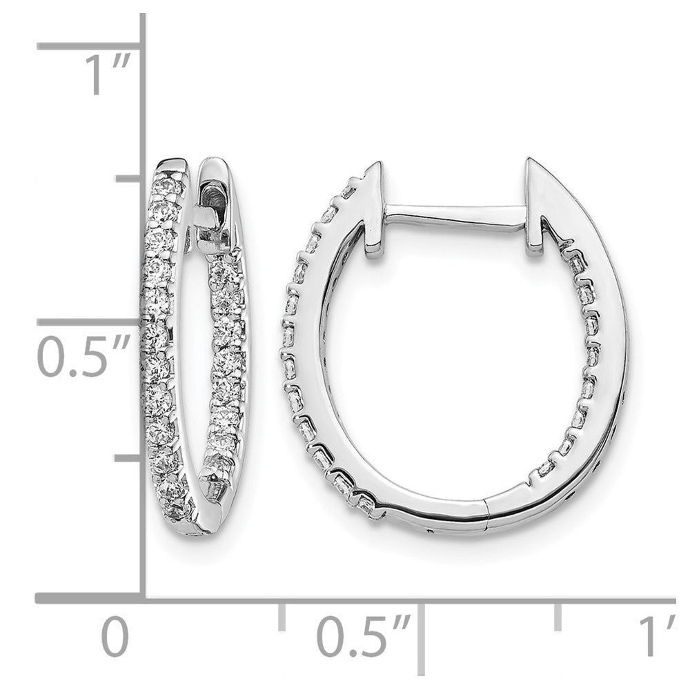 10K Weißgold In/out Diamant Klappbar Creolen
