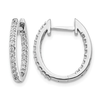 10K Weißgold In/out Diamant Klappbar Creolen