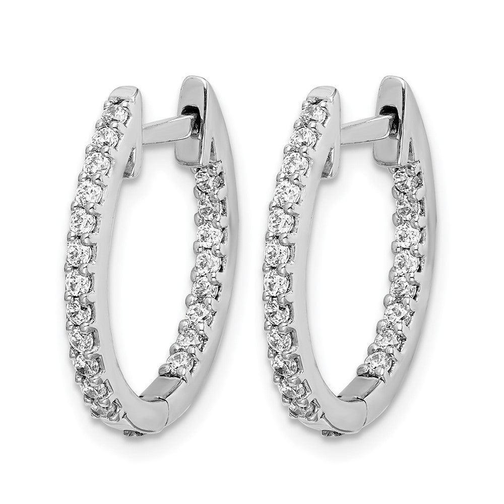 14K Weißgold Creolen mit Scharnier und Innen-Außen-Besatz, 0,5 ct. laborgezüchtete Diamanten VS/SI+ G+
