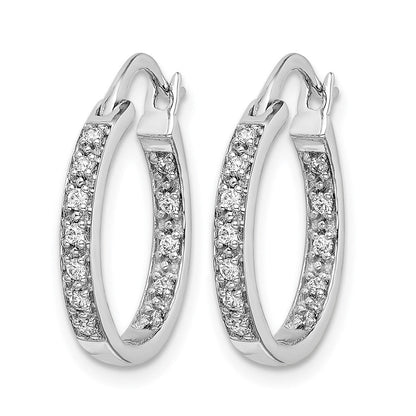 14K Weißgold Diamant-Creolen "In/Out" (echte Diamanten)