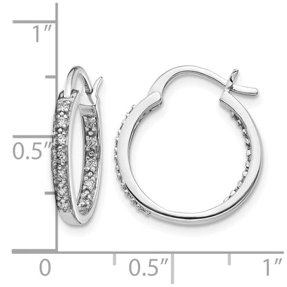 14K Weißgold Diamant-Creolen "In/Out" (echte Diamanten)