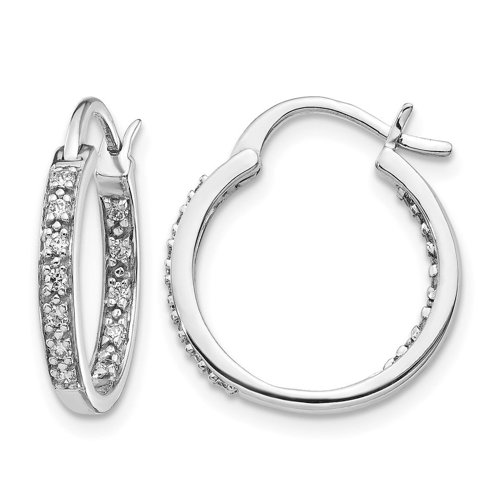 14K Weißgold Diamant-Creolen "In/Out" (echte Diamanten)